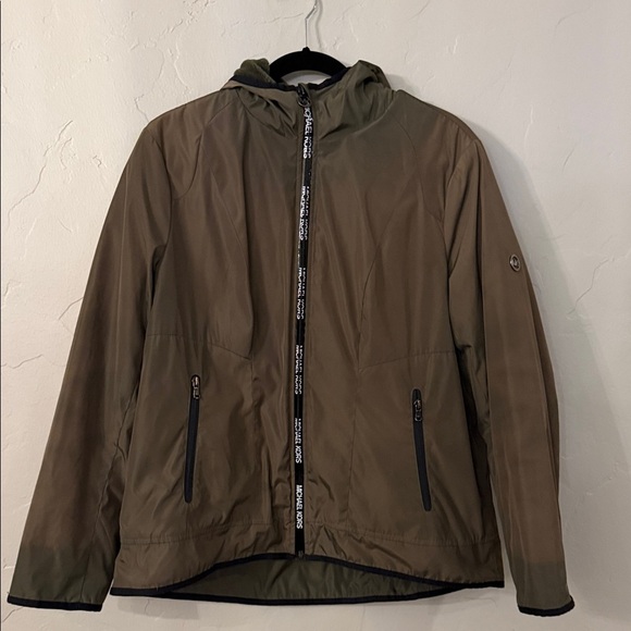 Michael Kors Women’s Hooded Athletic Logo Tape Coat, Size XL - Picture 3 of 7